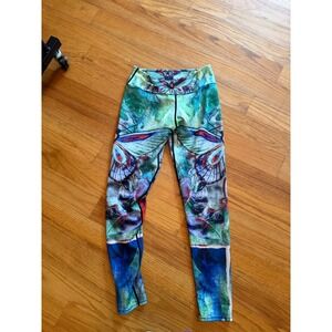 Amazing Sports Butterfly Print Leggings Womens Teal Blue Graphic Yoga Pants
